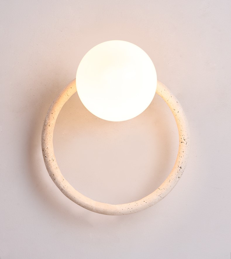 Modern Bedroom Travertine Wall Lamp