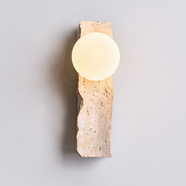 Modern Bedroom Travertine Wall Lamp